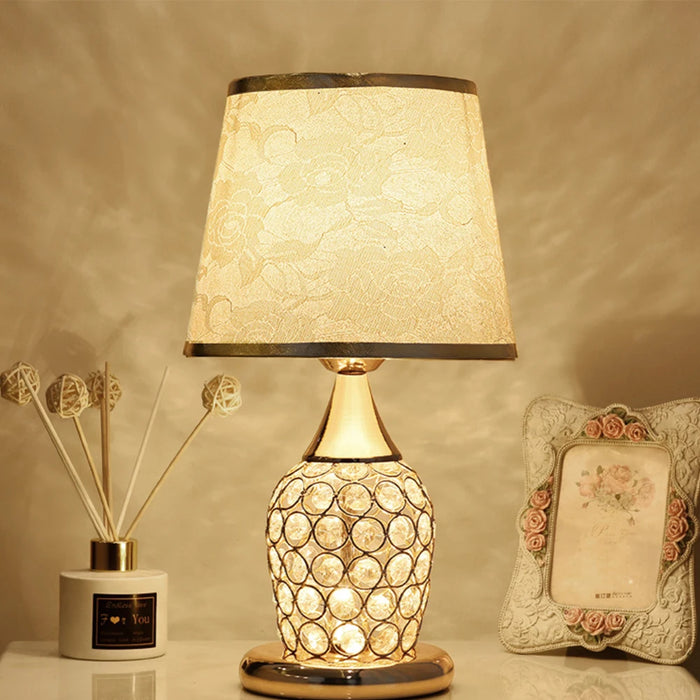 Crystal Table Lamp – Elegant Bedside Light with Polished Chrome Finish - Samanta Factory
