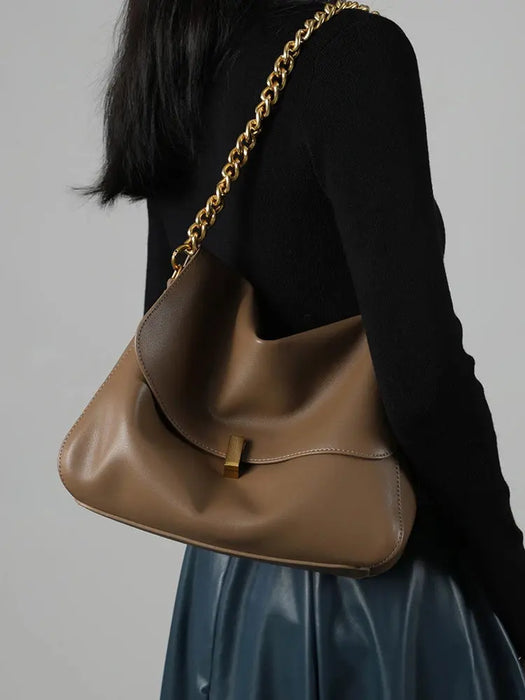 Leather Crossbody Bag - Vintage Soft Flap Style SF
