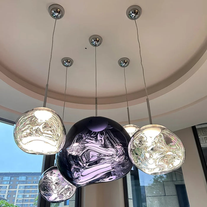 Smart Dimmable Pendant Light – Polished Chrome LED Cord Fixture - Samanta Factory