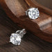 Certified Moissanite Stud Earrings – D-Color VVS1 Round Cut in 925 Sterling Silver SF