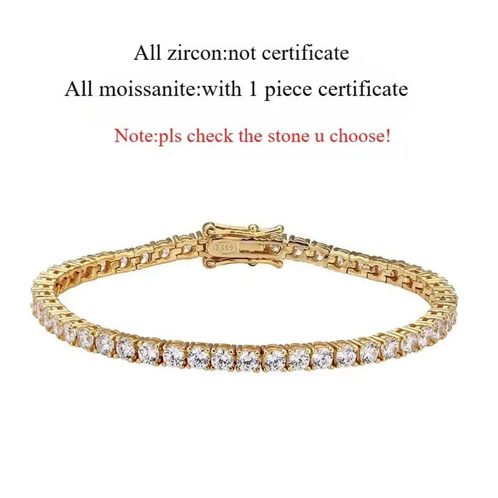 Moissanite Tennis Bracelet – 18K Gold Plated S925 Sterling Silver SF