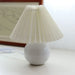 Korean Table Lamp – Vintage Pleated Fabric Shade with Ceramic Base - Samanta Factory