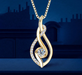 D Color VVS1 twisted Moissanite pendant necklace in 925 sterling silver with 18K gold plating