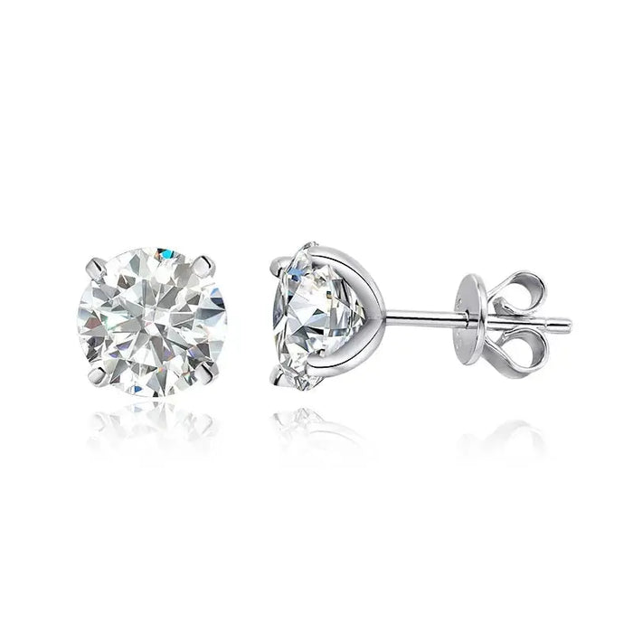 Premium Moissanite Stud Earrings – Brilliant D Color VVS1 Stones SF