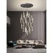"Modern pendant light with luminous acrylic shade and brushed aluminum finish – sleek LED hanging lamp for kitchen, dining room, or living space"