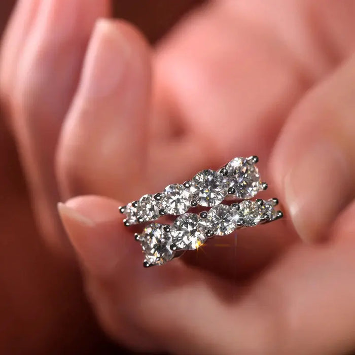 Moissanite Wedding Band – 3.26cttw Multi-Stone Sparkle SF