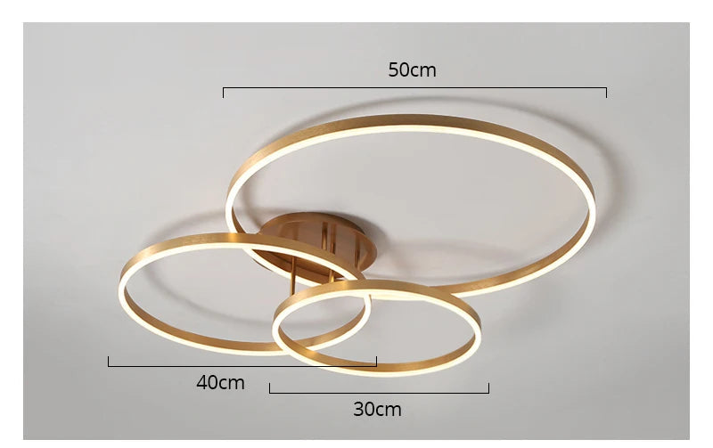 Modern LED Chandelier – Dimmable Semi-Flush Mount with Remote Control - Samanta Factory