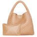 Women’s Woven PU Leather Tote Bag – Soft Handcrafted Shoulder Bag SF