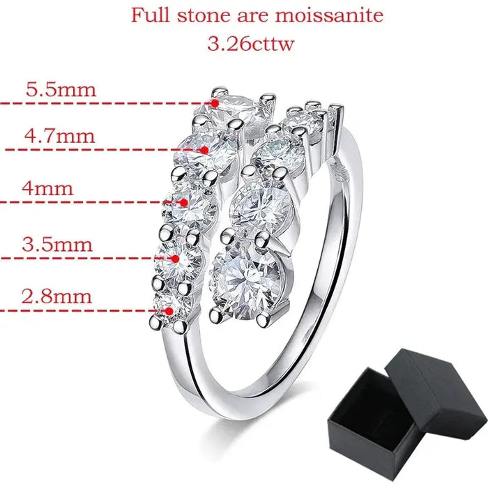 Moissanite Bridal Ring – D-Color VVS1 Round Cut in 925 Sterling Silver SF