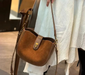 Cow Leather Shoulder Bag – Soft Half Moon Shape SF
