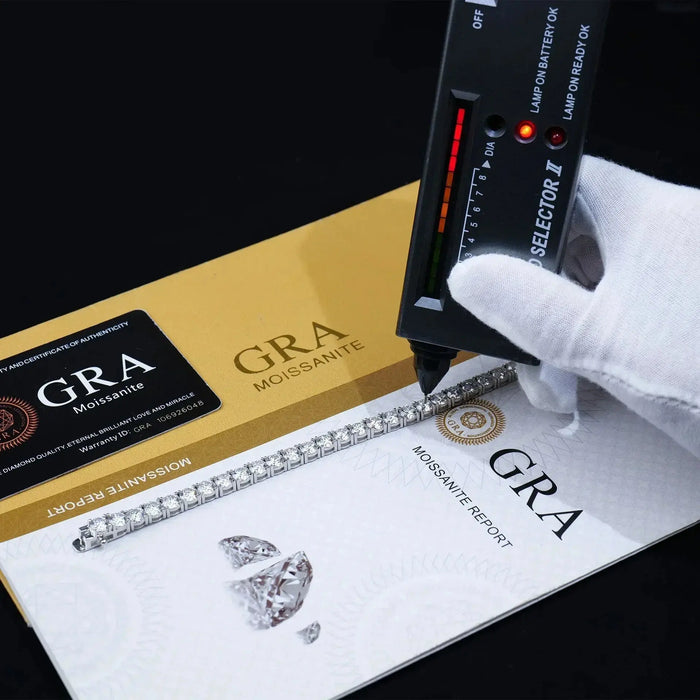 Moissanite Tennis Necklace – GRA Certified S925 Silver Sparkle SF