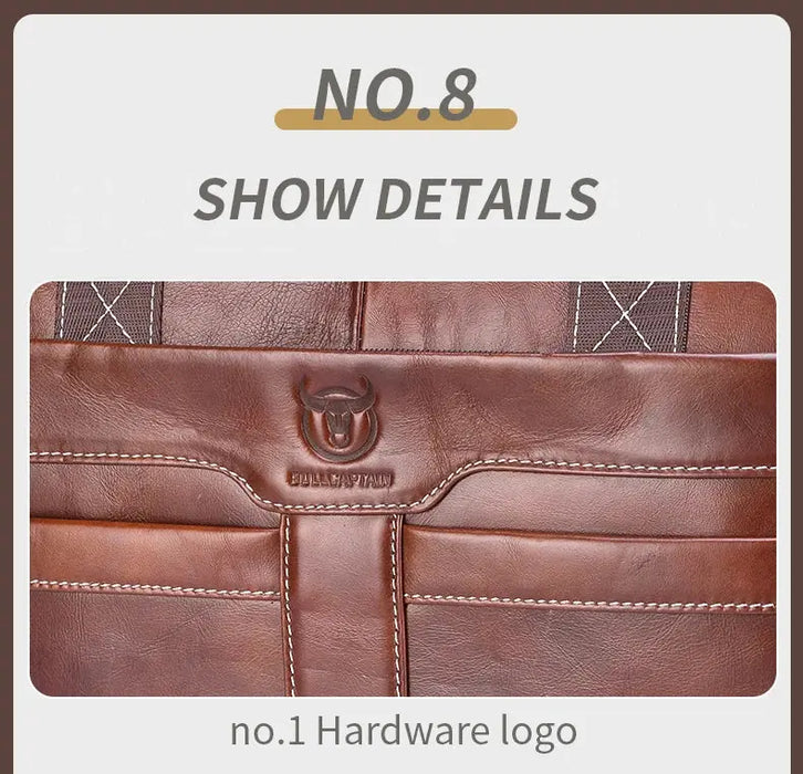 Leather Business Briefcase – Professional 15-Inch Laptop Work Bag SF