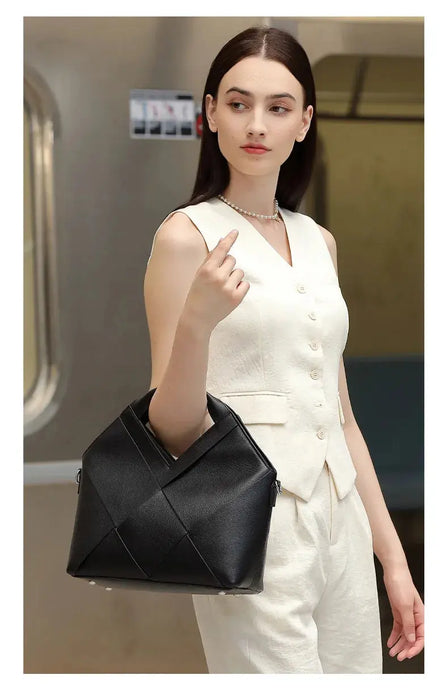 Cow Leather Shoulder Bag – Soft Satchel for Four Seasons SF