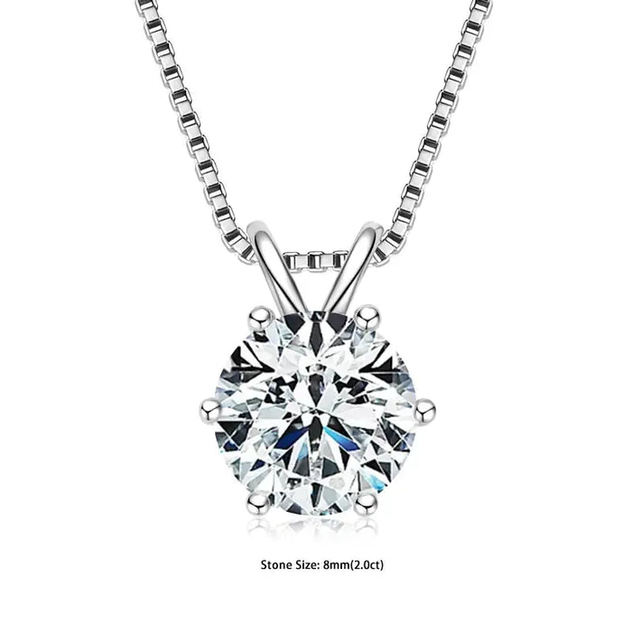 Moissanite Pendant Necklace – D-Color Round Solitaire SF