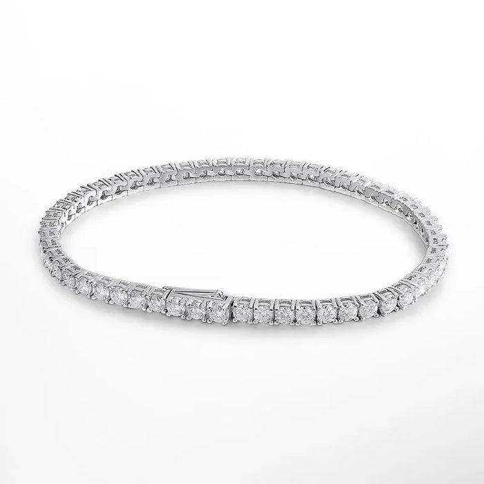 925 Sterling Silver Waterproof Moissanite Bracelet with GRA Certification SF