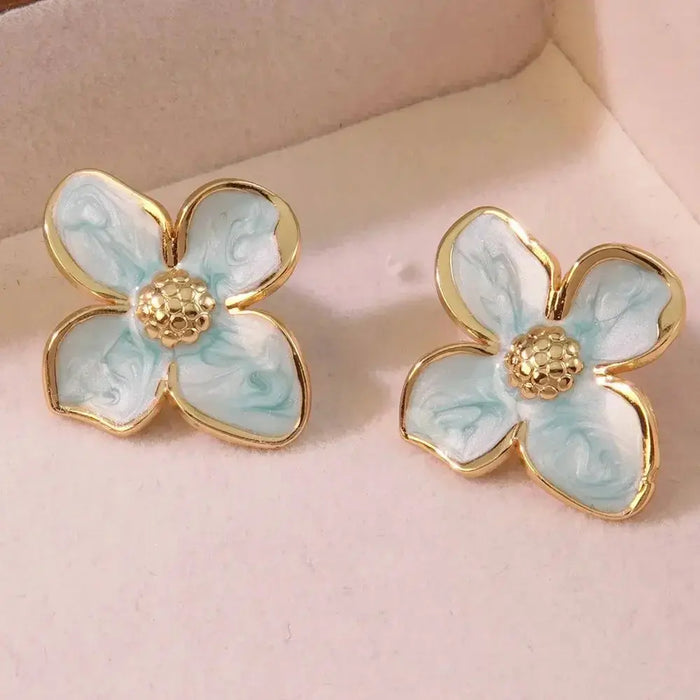 Stud Earrings – Vintage Petal Design in Stainless Steel SF