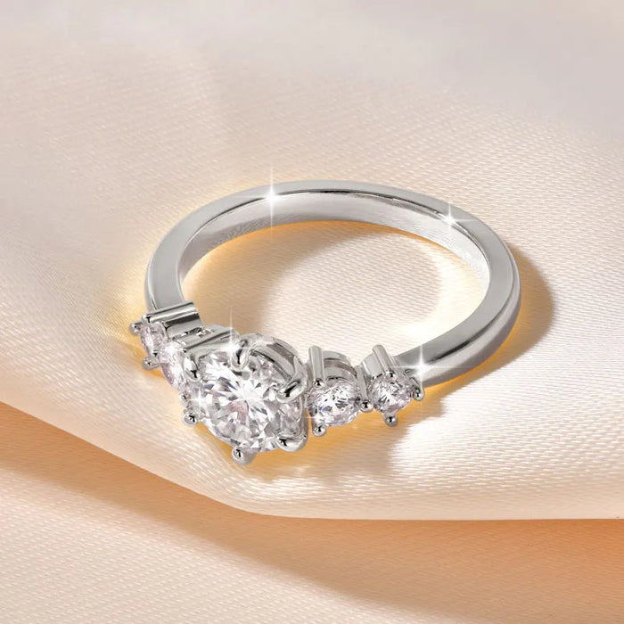 Ehhai Certified D Color VVS1 Lab Created Imitation Diamond Moissanite Ring for Women Engagement Rings Wedding Fine Jewelry Gifts SF