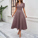 Junior Y2K Midi Dress – Puff Sleeves & Slim A-Line Silhouette - Samanta Factory