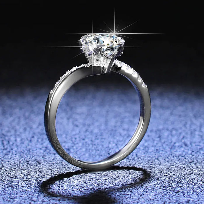 Moissanite Ring – Classic Prong-Set Design SF