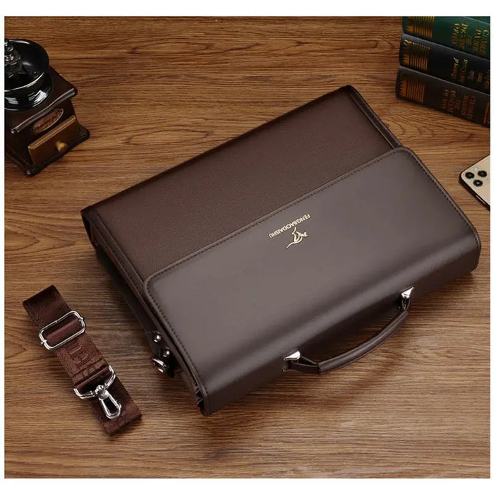 Men’s Business Briefcase – PU Leather Shoulder & Crossbody Bag SF