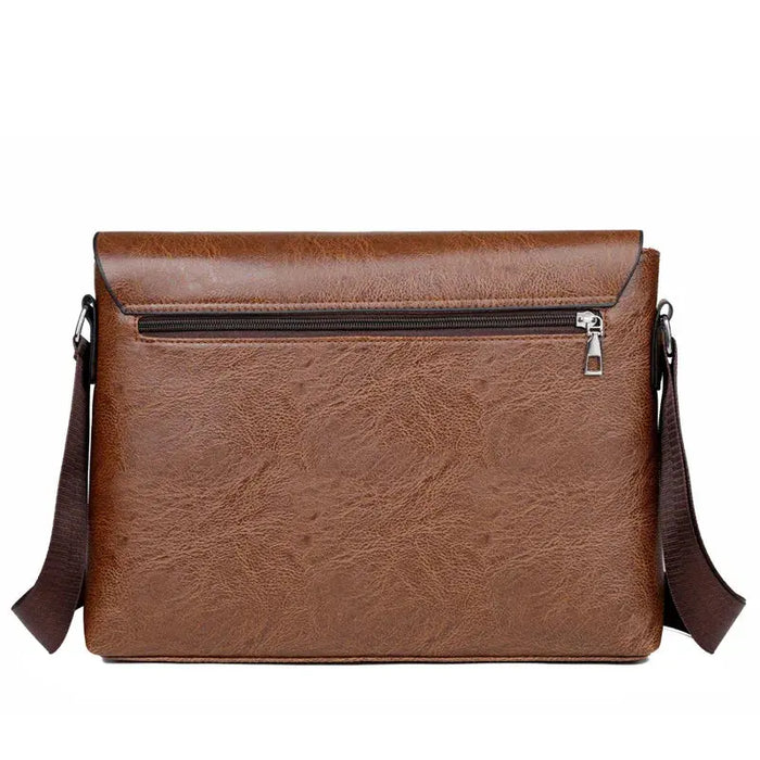Men’s Business Satchel Bag – Slim PU Leather Shoulder Bag SF
