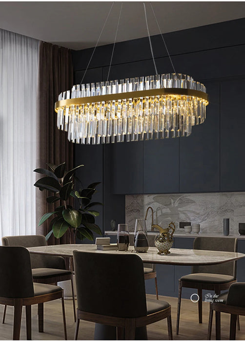 Modern Luxury LED Crystal Chandelier – Dimmable Remote-Controlled Ceiling Light - Samanta Factory