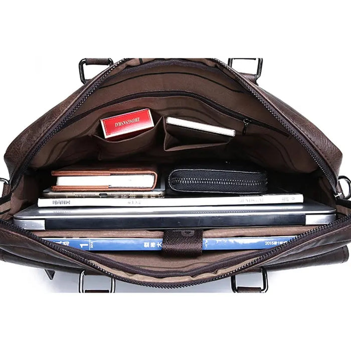Men’s Business Briefcase – PU Leather Office Work Bag SF