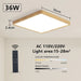 MARPOU Tuya Smart LED Ceiling Lamp Wood Grain App Voice Control Alexa/Google Remote Control Square Ceiling Lights Living Room - Samanta Factory