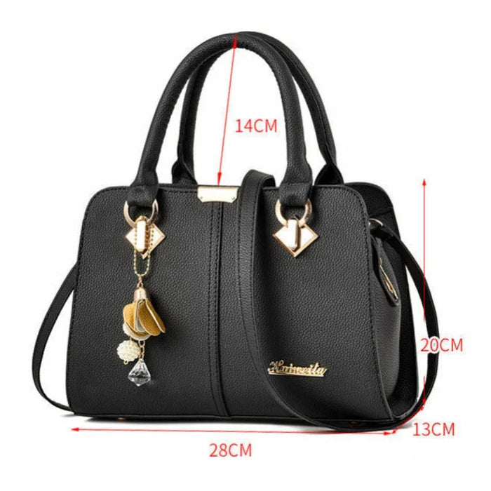 Women’s Large Capacity Boston Handbag – PU Leather Shoulder & Crossbody Tote Bag SF