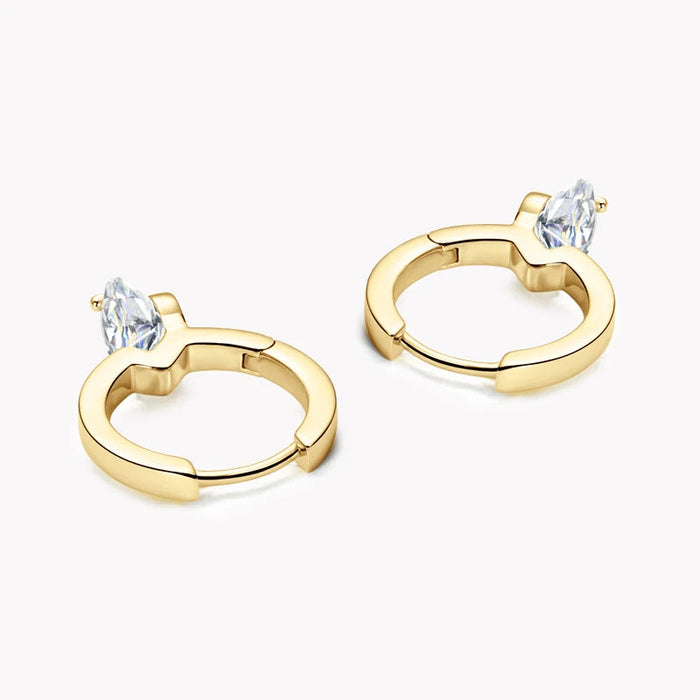 Moissanite Hoop Earrings – 1.0CT VVS1 D-E Color Sterling Silver SF
