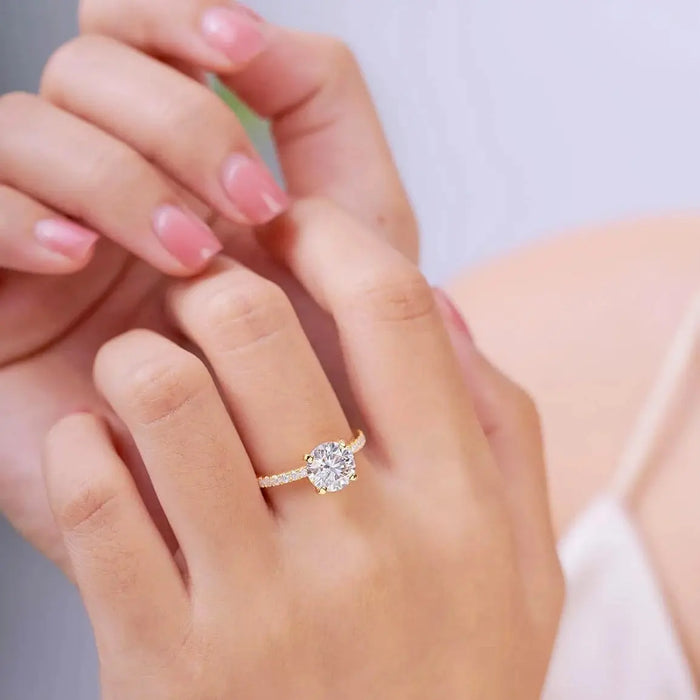 1-2 CT Moissanite Engagement Ring – D Color Lab-Certified Diamond SF