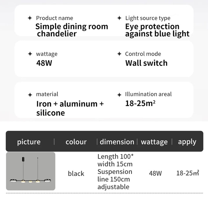 Modern Ring Pendant Light – 48W LED Chandelier with Soft Eye-Care Illumination - Samanta Factory