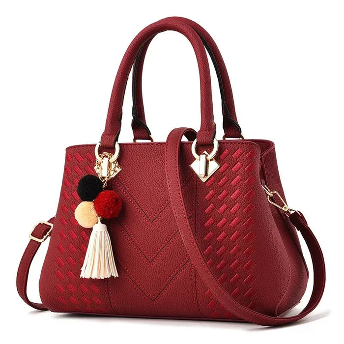 Women’s Large Capacity Boston Handbag – PU Leather Shoulder & Crossbody Tote Bag SF