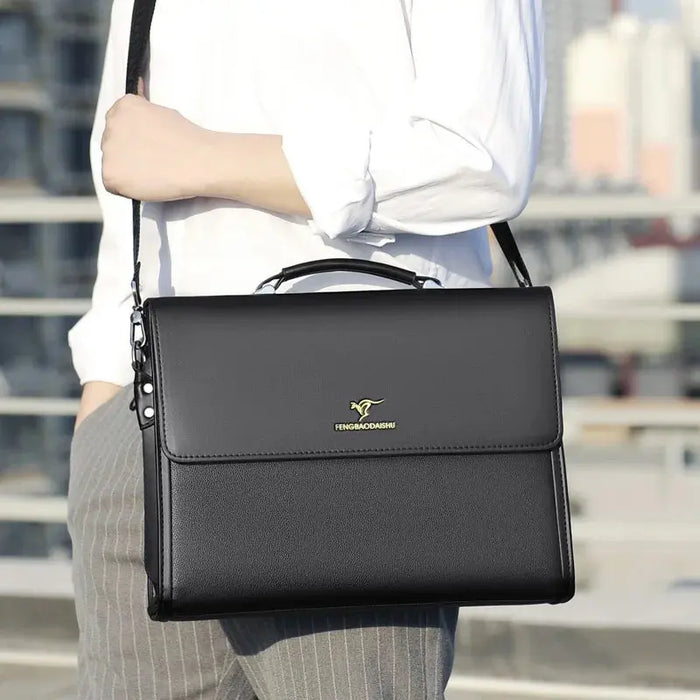 Men’s Business Briefcase – PU Leather Shoulder & Crossbody Bag SF