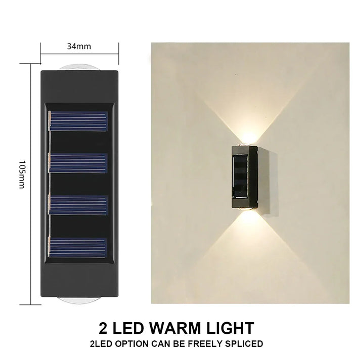 Solar Wall Light – Up & Down Waterproof LED for Modern Outdoor Decor - Samanta Factory