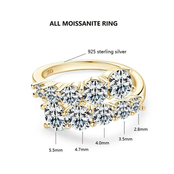 Moissanite Wedding Band – 3.26cttw Multi-Stone Sparkle SF