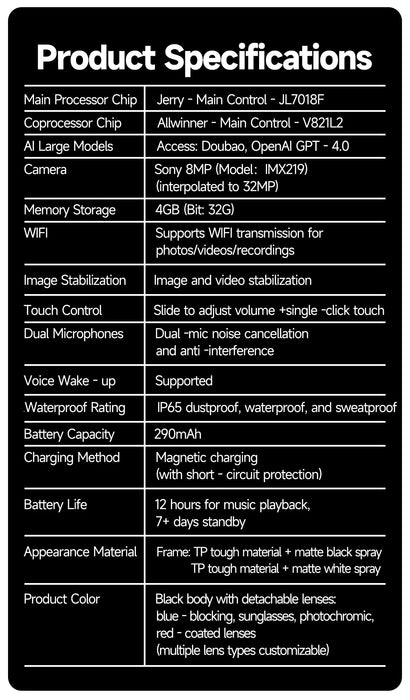 AI Smart Glasses with HD Camera & Translation – Color-Changing Bluetooth Calling Sunglasses SF