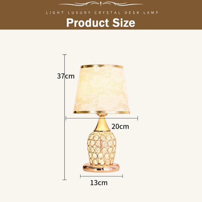Crystal Table Lamp – Elegant Bedside Light with Polished Chrome Finish - Samanta Factory