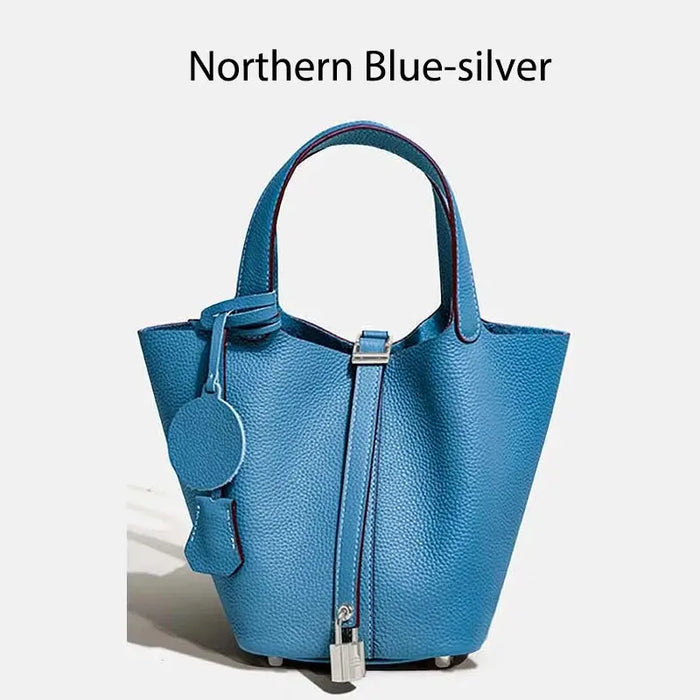 Cowhide Leather Bucket Bag – Soft Fashion for Four Seasons SF