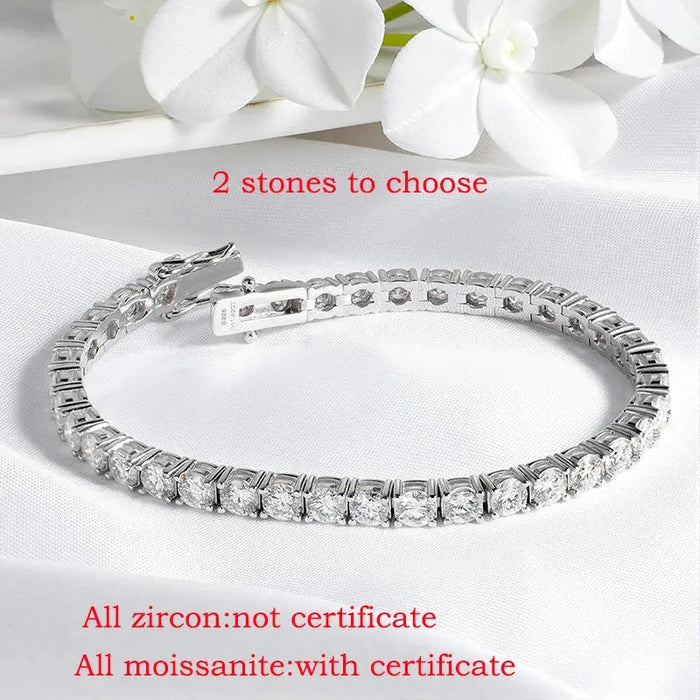 Moissanite Tennis Bracelet – 18K Gold Plated S925 Sterling Silver SF