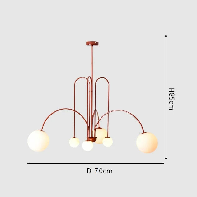 Modern LED Chandelier – Frosted Glass Pendant Light for Elegant Interiors - Samanta Factory