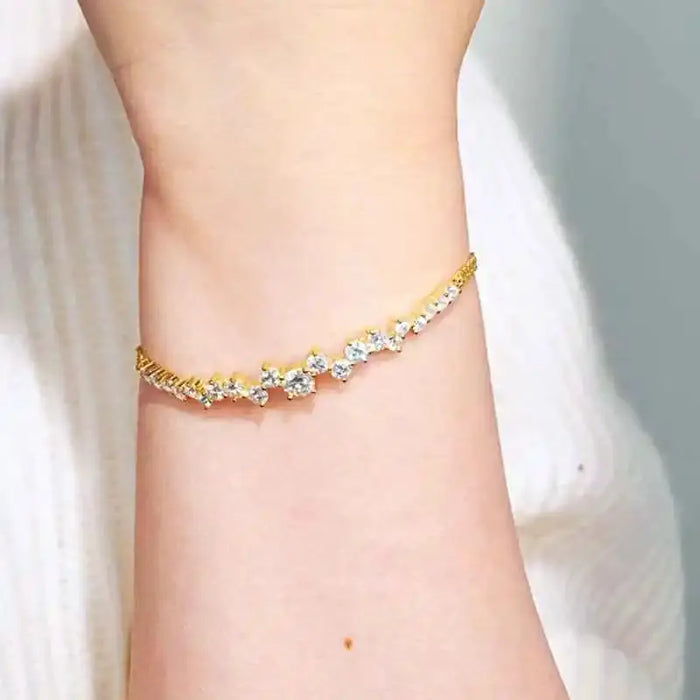 Moissanite Bracelet – Adjustable 925 Sterling Silver Design SF