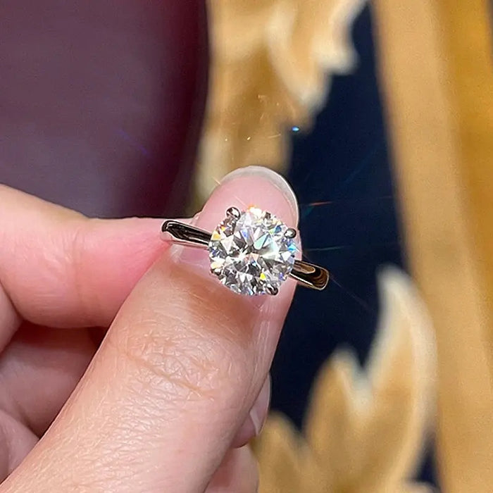 Moissanite Engagement Ring – 2.0ct Round Center Stone SF