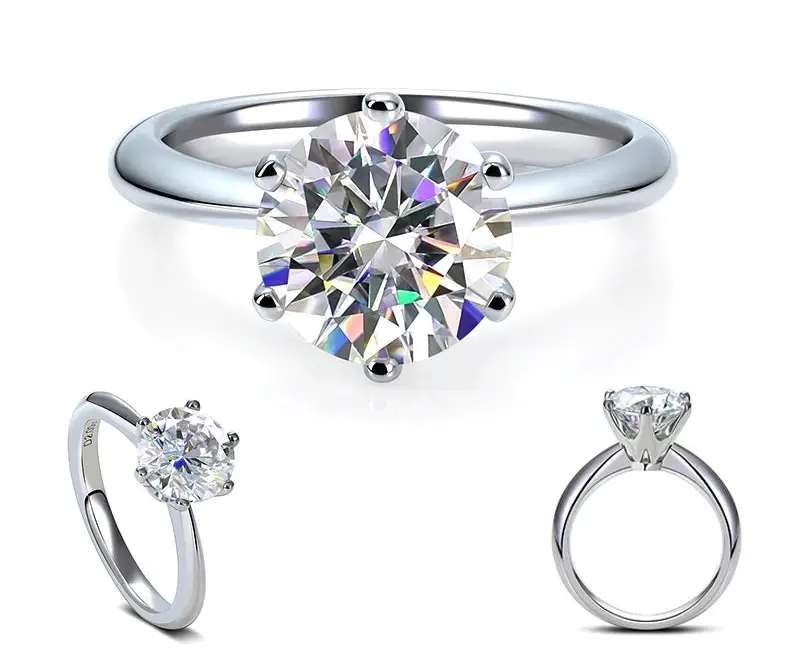 Moissanite Eternity Ring – 2mm D VVS Sterling Silver SF