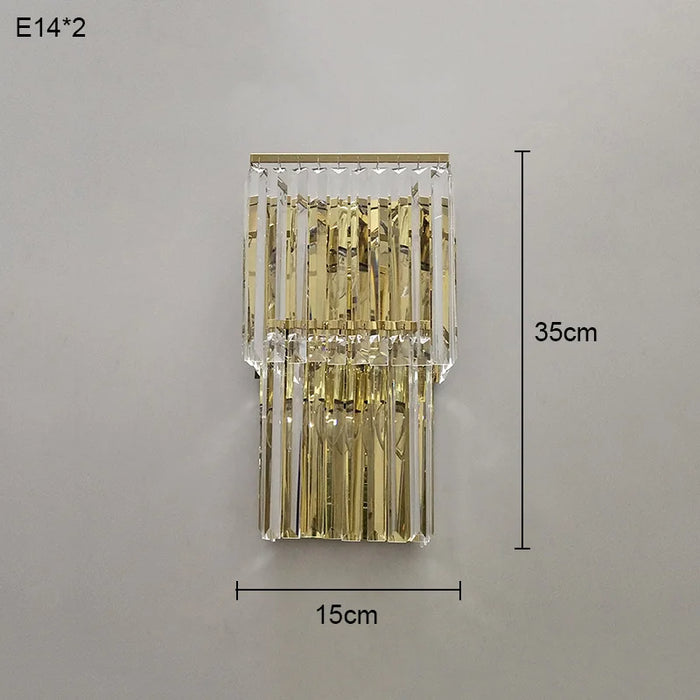 Crystal Wall Lamp – Modern Gold LED Lighting for Dining & Bedroom - Samanta Factory