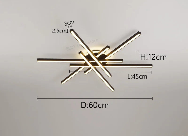LED Ceiling Light – Modern 4-Bulb Aluminum Fixture for Living Spaces - Samanta Factory