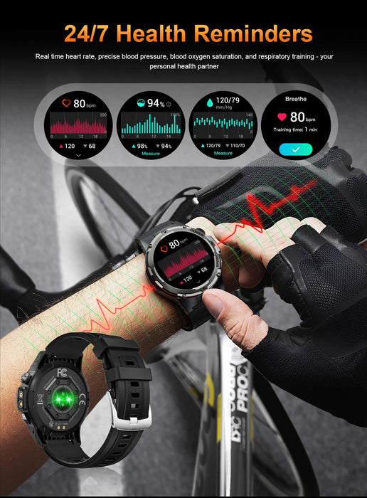 Outdoor Sports Smartwatch – 1.39″ AMOLED, GPS & Swimming Mode SF