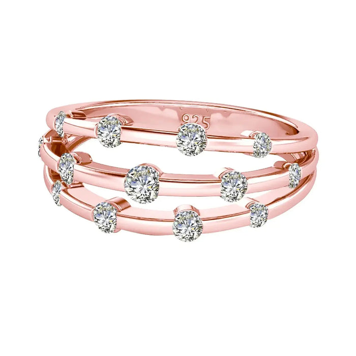 Elegant 925 Sterling Silver Moissanite Wedding & Engagement Ring for Women SF