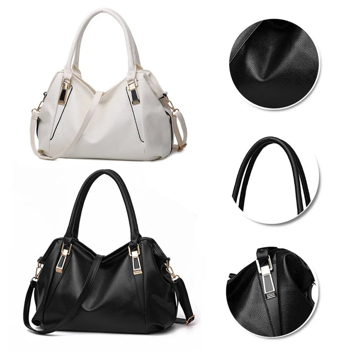 Ladies Faux Leather Hobo Handbag – Soft Slouchy Designer Tote Shoulder Bag SF