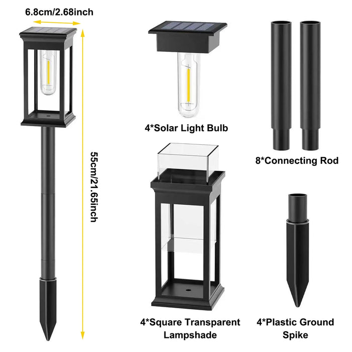 4 PCS Solar Lights Outdoor Solar Pathway Lights Waterproof Bright Solar Lamps Landscape Lighting for Path Yard Garden Walkway - Samanta Factory
